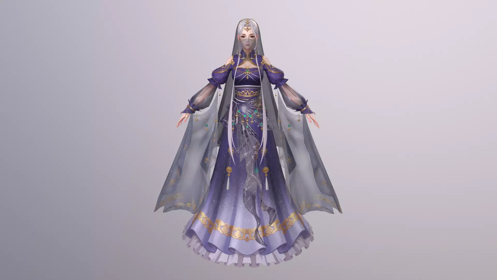 Chinese classical beauty Low-poly 3D model