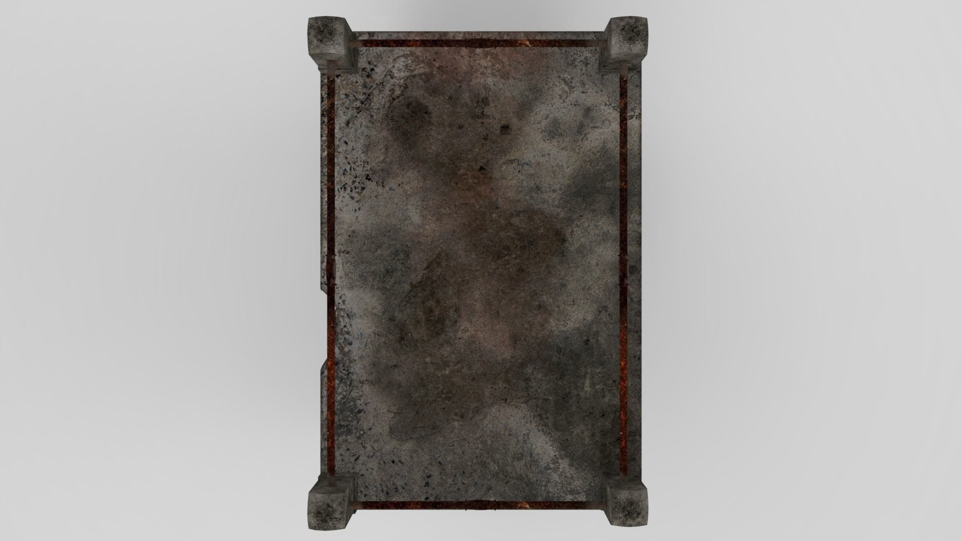 Lowpoly Gravestone wooden table with metal legs Low-poly 3D model_0