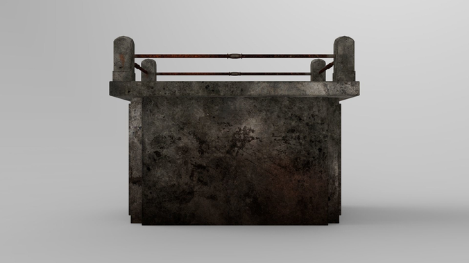 Lowpoly Gravestone wooden table with metal legs