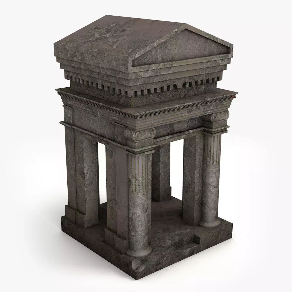 Lowpoly Tomb 1 greek temple Low-poly 3D model_0