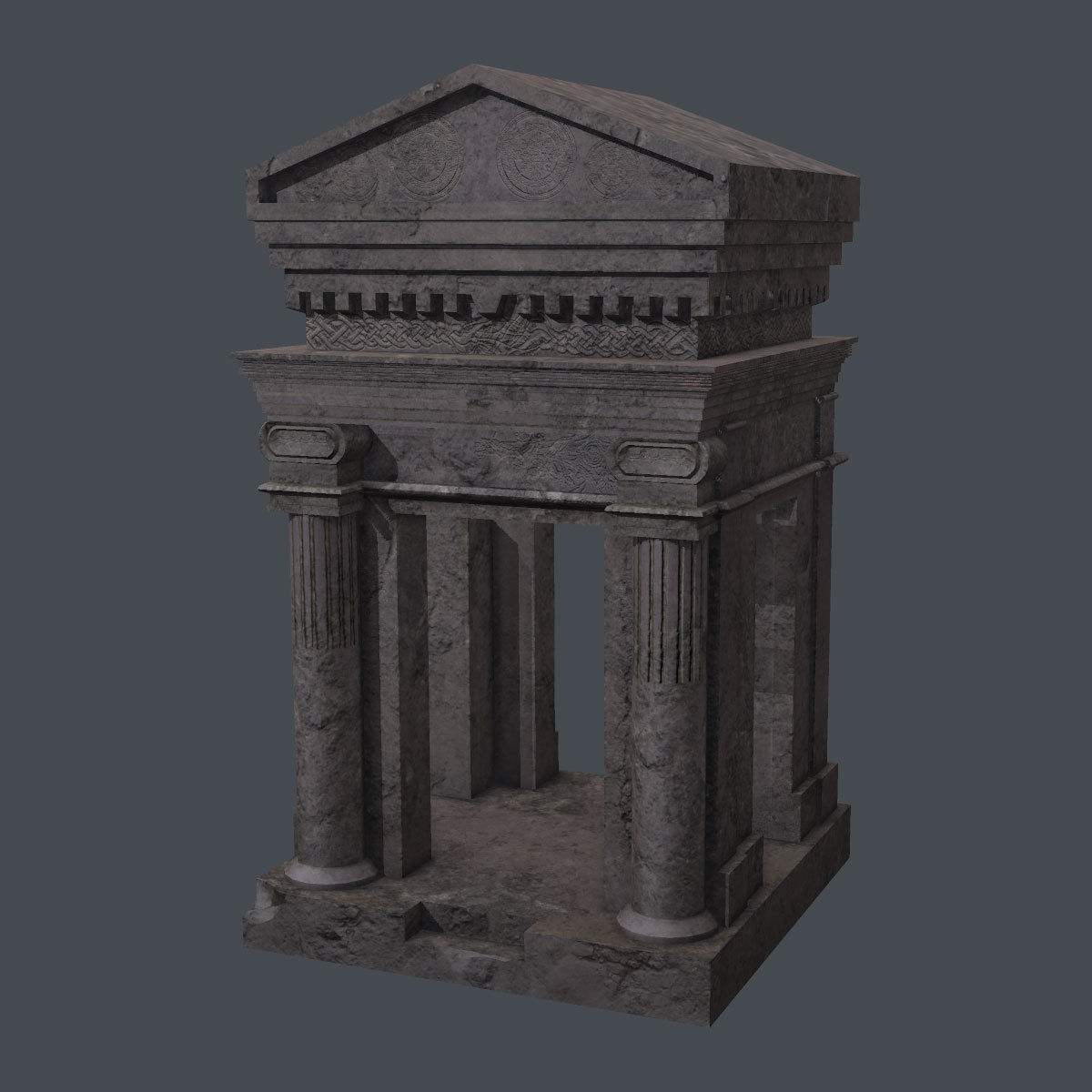 Lowpoly Tomb 1 greek temple Low-poly 3D model_5