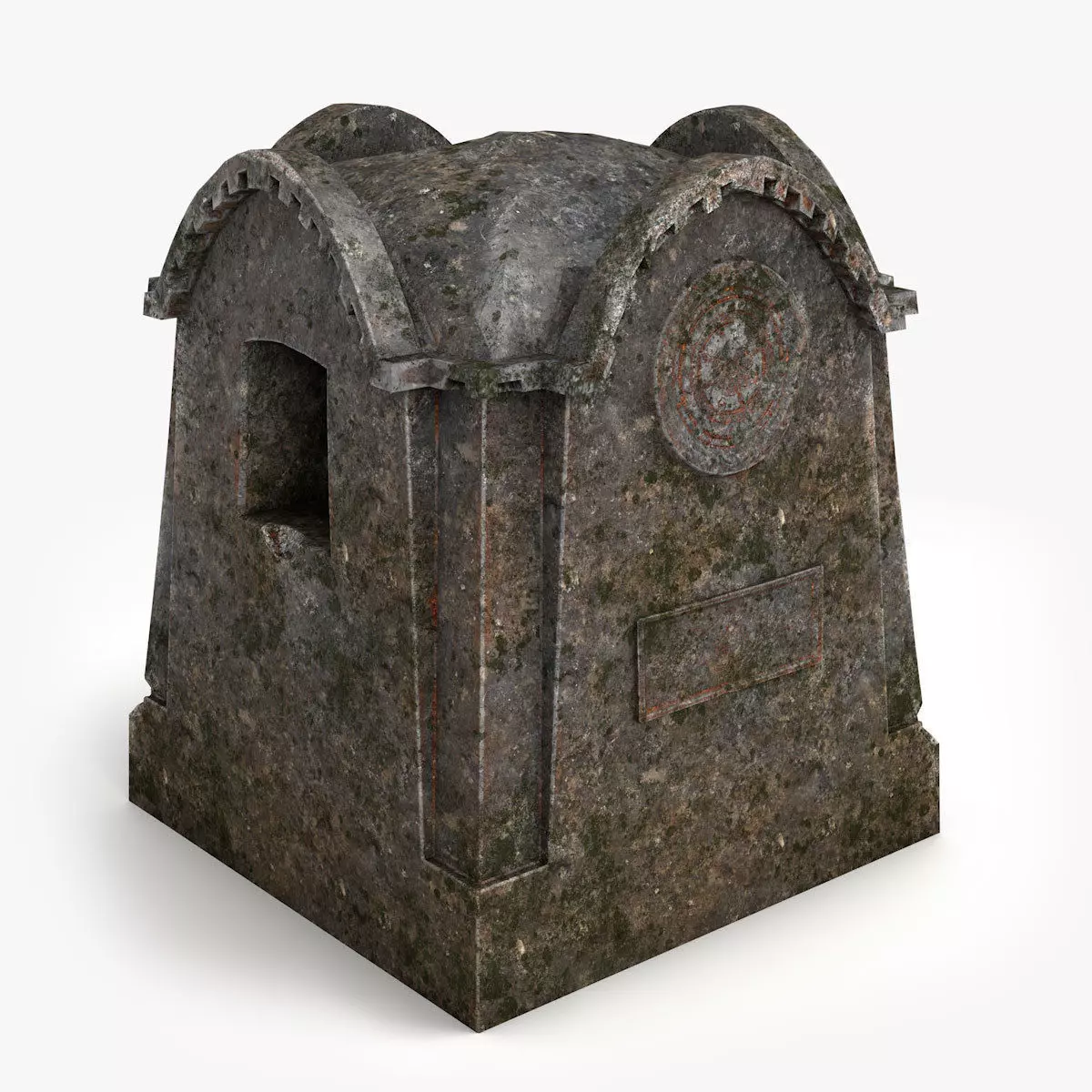 Lowpoly Tomb 2 stone grave marker Low-poly 3D model_0