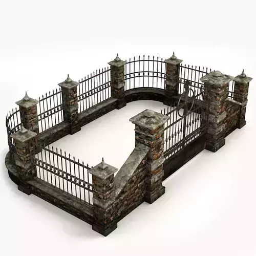 Lowpoly Cemetery Walls pack