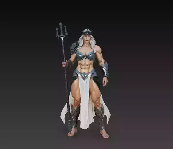 Stylized Barbarian Queen Warrior 3D Model