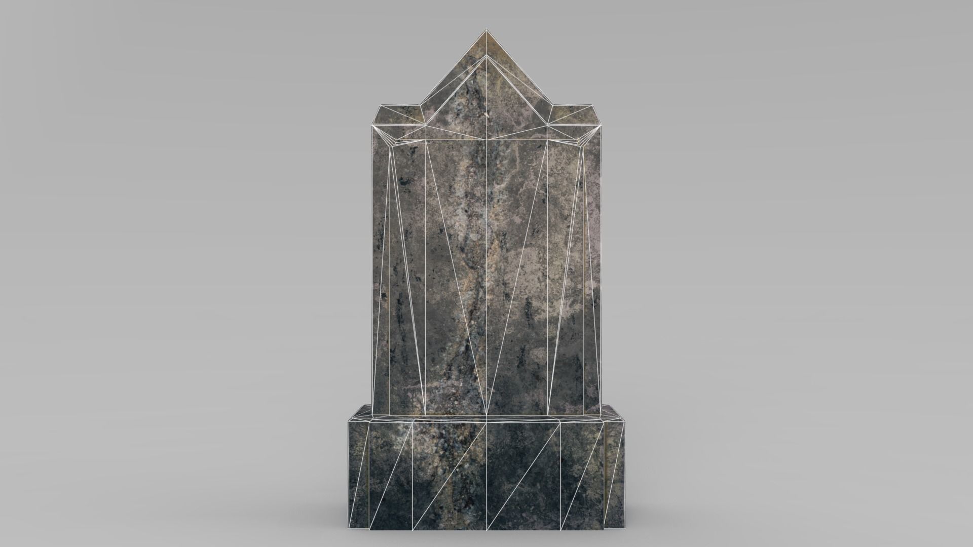 Lowpoly Gravestone marble monument Low-poly 3D model_0