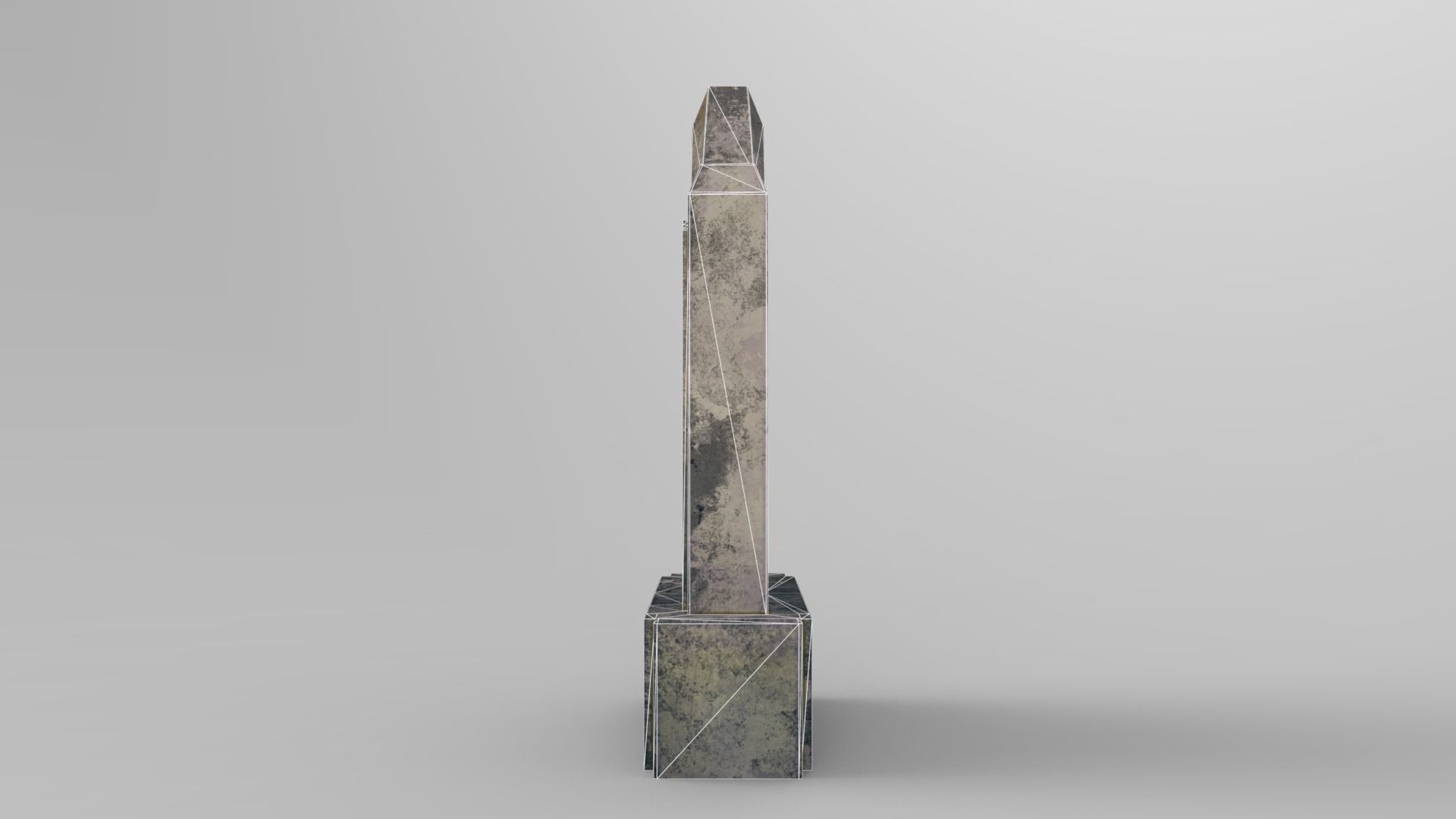 Lowpoly Gravestone marble monument Low-poly 3D model_2