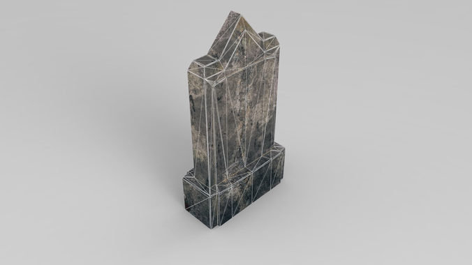 Lowpoly Gravestone marble monument