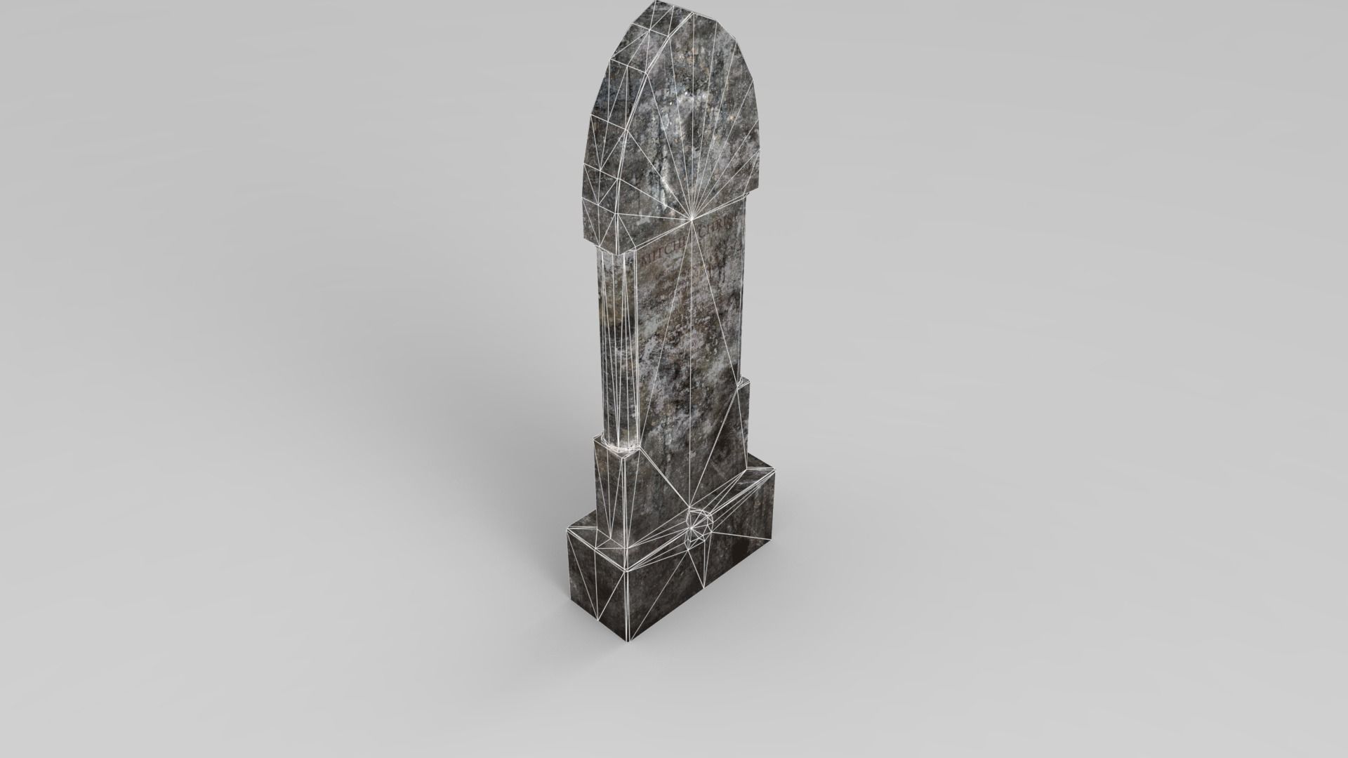 Lowpoly Gravestone wooden pole Low-poly 3D model_1