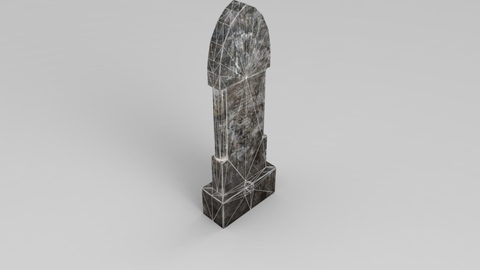 Lowpoly Gravestone wooden pole