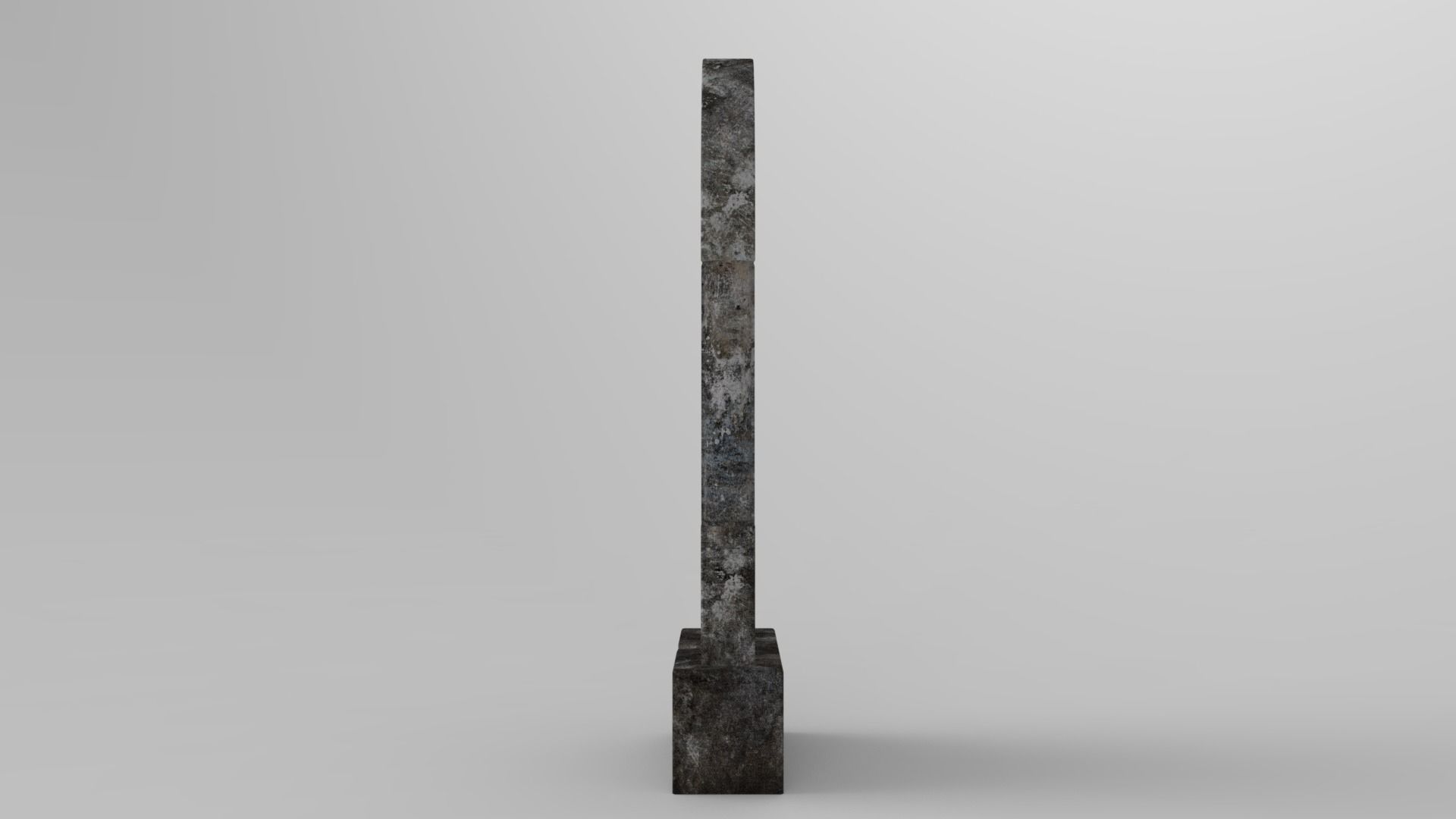 Lowpoly Gravestone wooden pole Low-poly 3D model_2