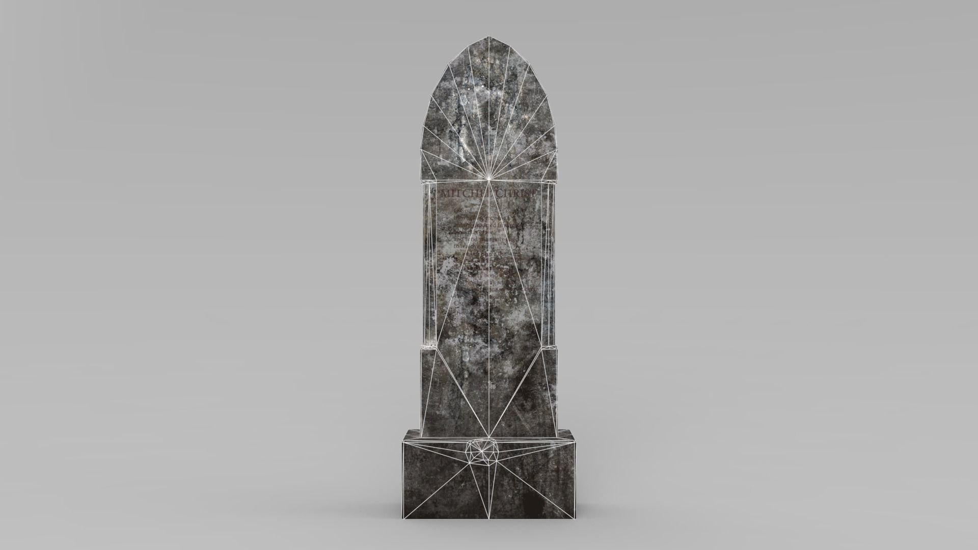 Lowpoly Gravestone wooden pole Low-poly 3D model_3