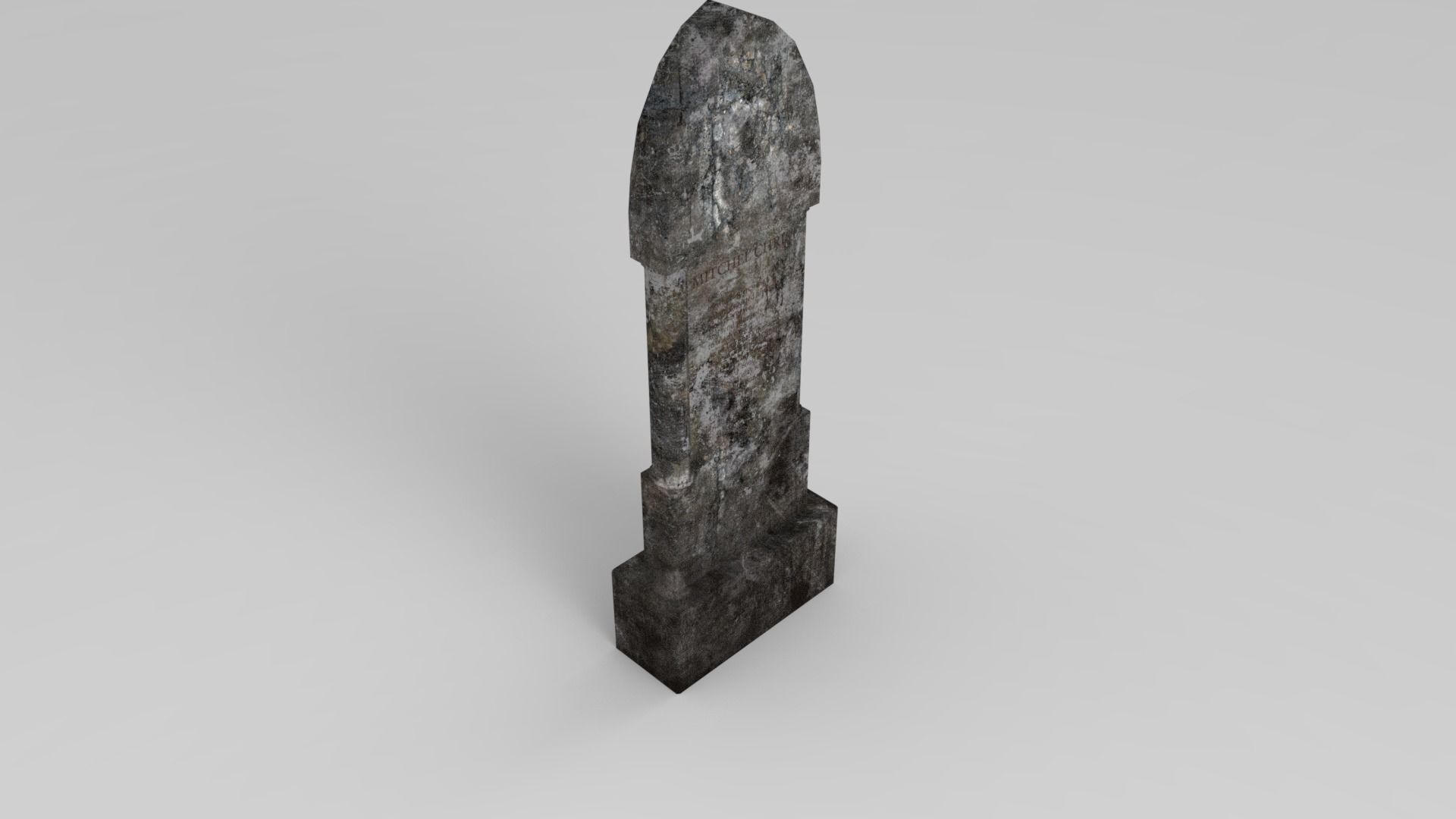Lowpoly Gravestone wooden pole Low-poly 3D model_4