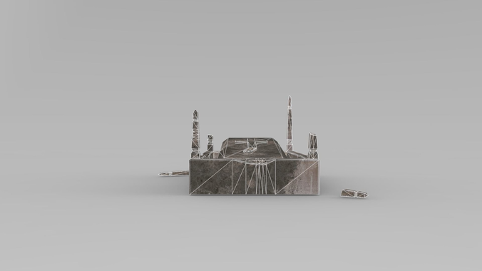 Lowpoly Gravestone piece of metal