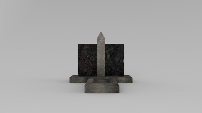 Lowpoly Gravestone statue of stone block