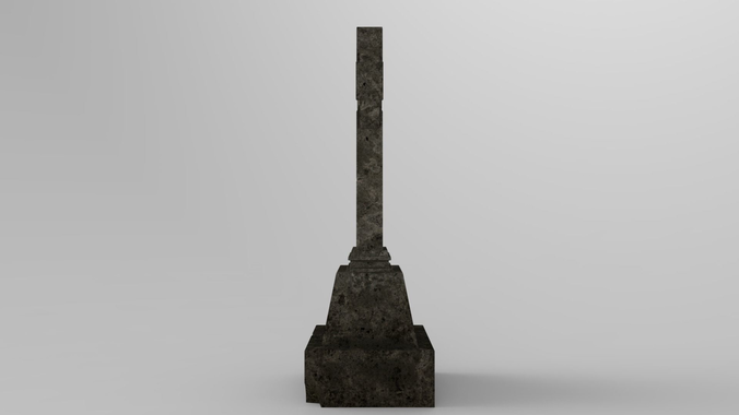 Lowpoly Gravestone wooden pole