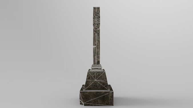 Lowpoly Gravestone wooden pole