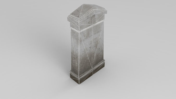 Lowpoly Gravestone metal column