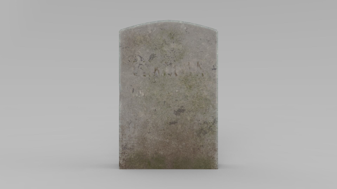 Lowpoly Gravestone concrete block
