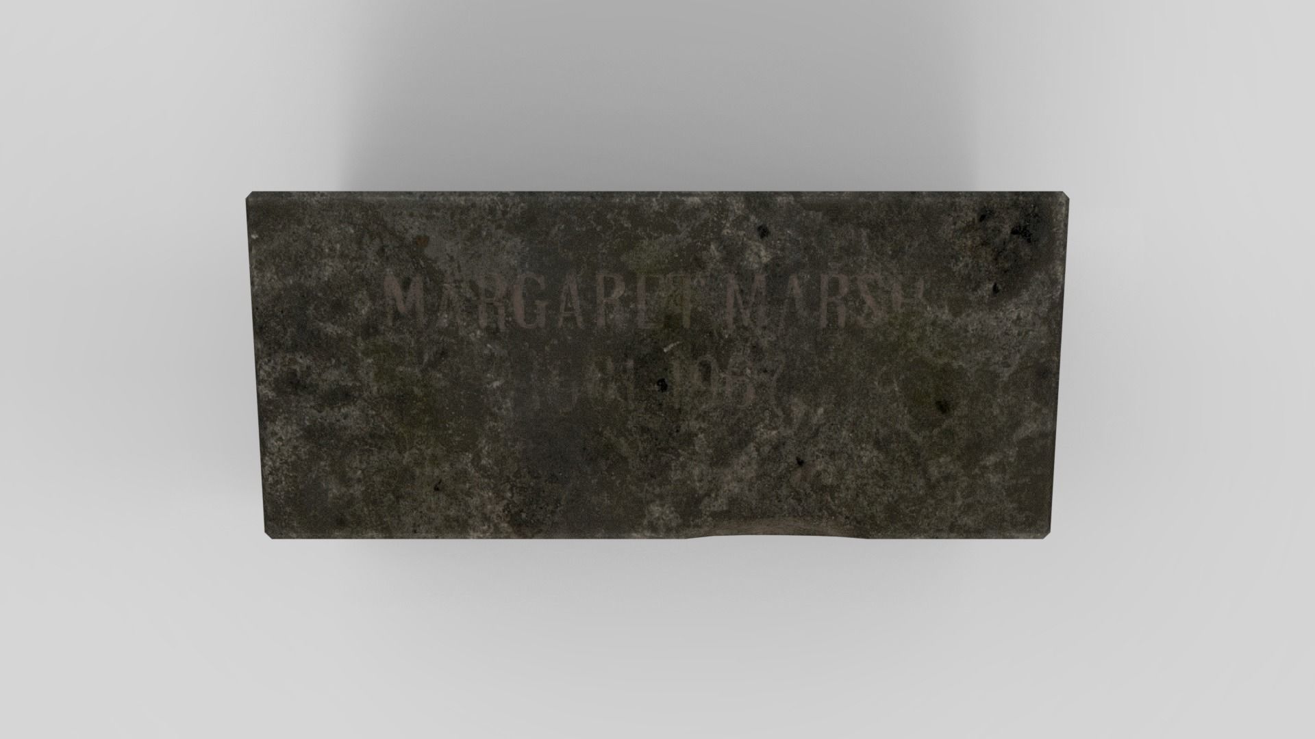 Lowpoly Gravestone box with geometric design Low-poly 3D model_1