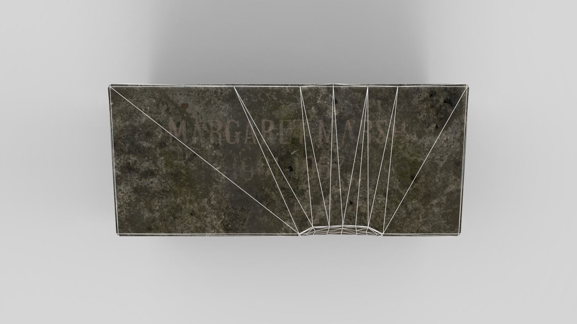Lowpoly Gravestone box with geometric design Low-poly 3D model_4