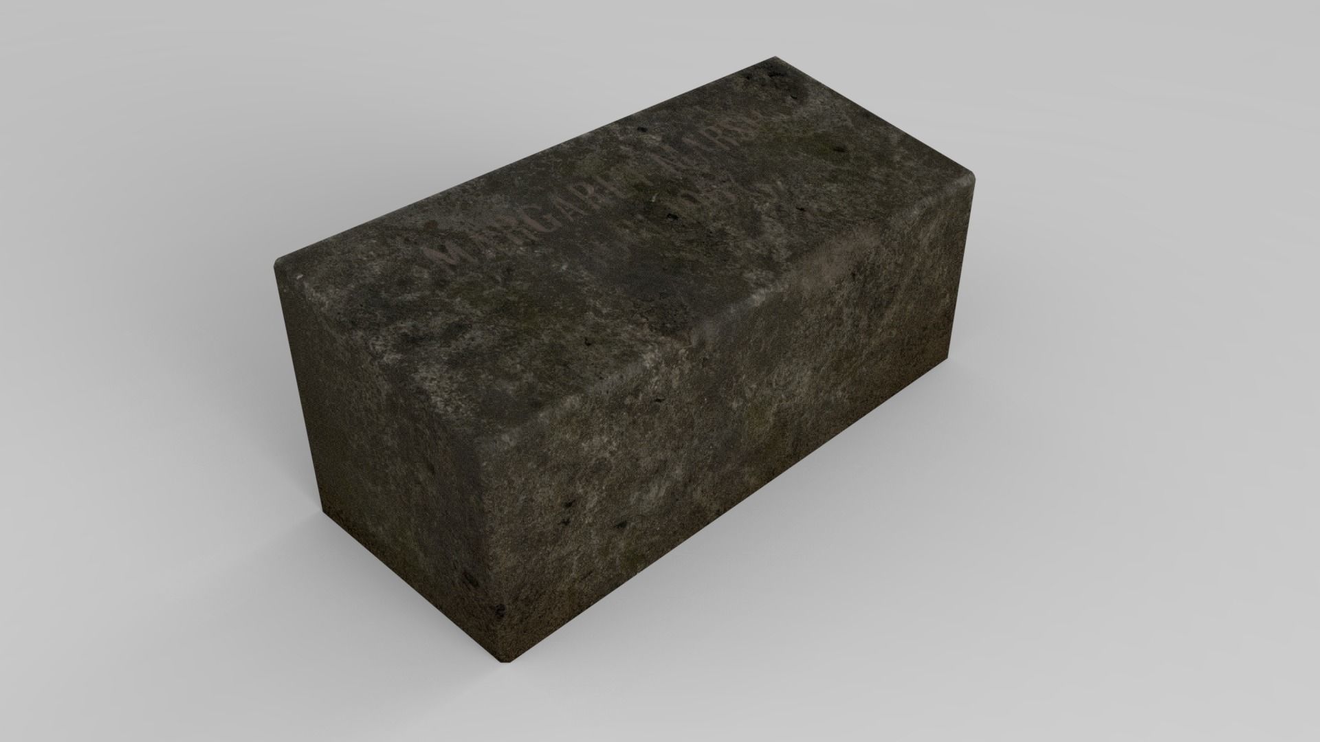 Lowpoly Gravestone box with geometric design Low-poly 3D model_5