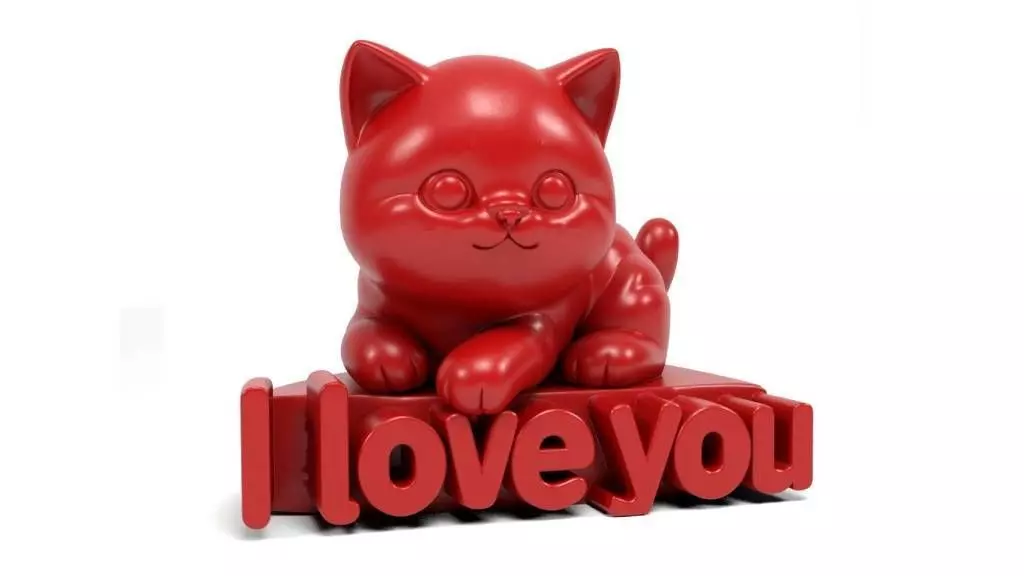 Loving cat 3 3D print model