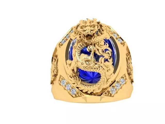 Dragon of Embrace Mythical Serpent Gemstone 3D print model