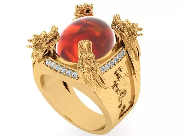 LUXURY ORIENTAL JEWELRY DESIGN DRAGON RING 3D print model