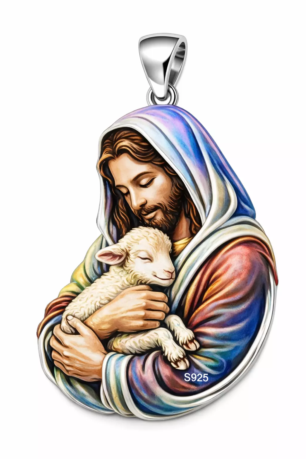 Pendant Jesus Holding Lamb Pendant Religious 3D print model