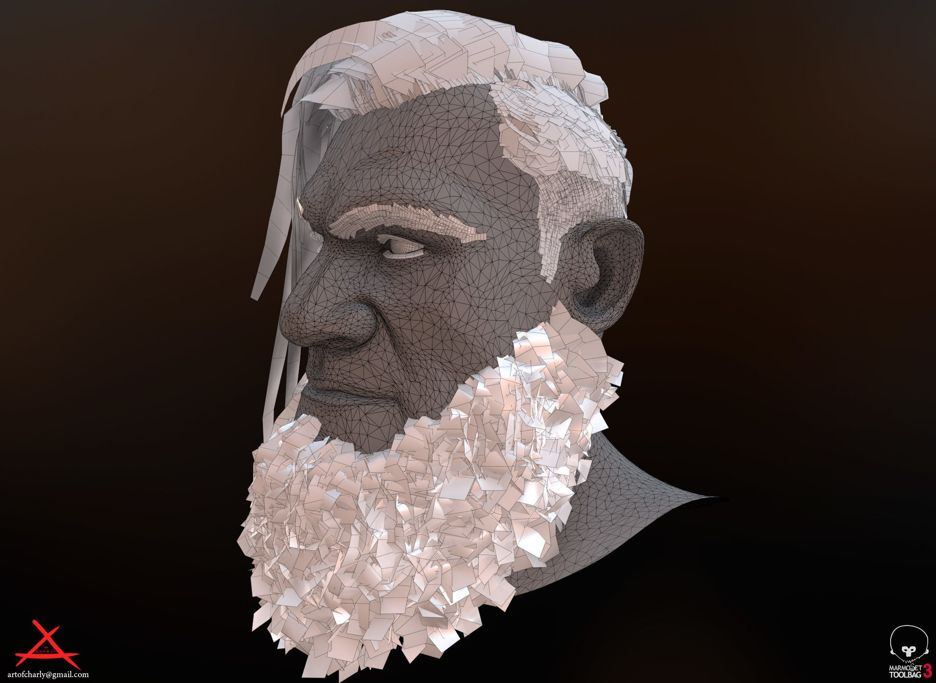 PBR Realtime cartoon character game hair Low-poly 3D model_39