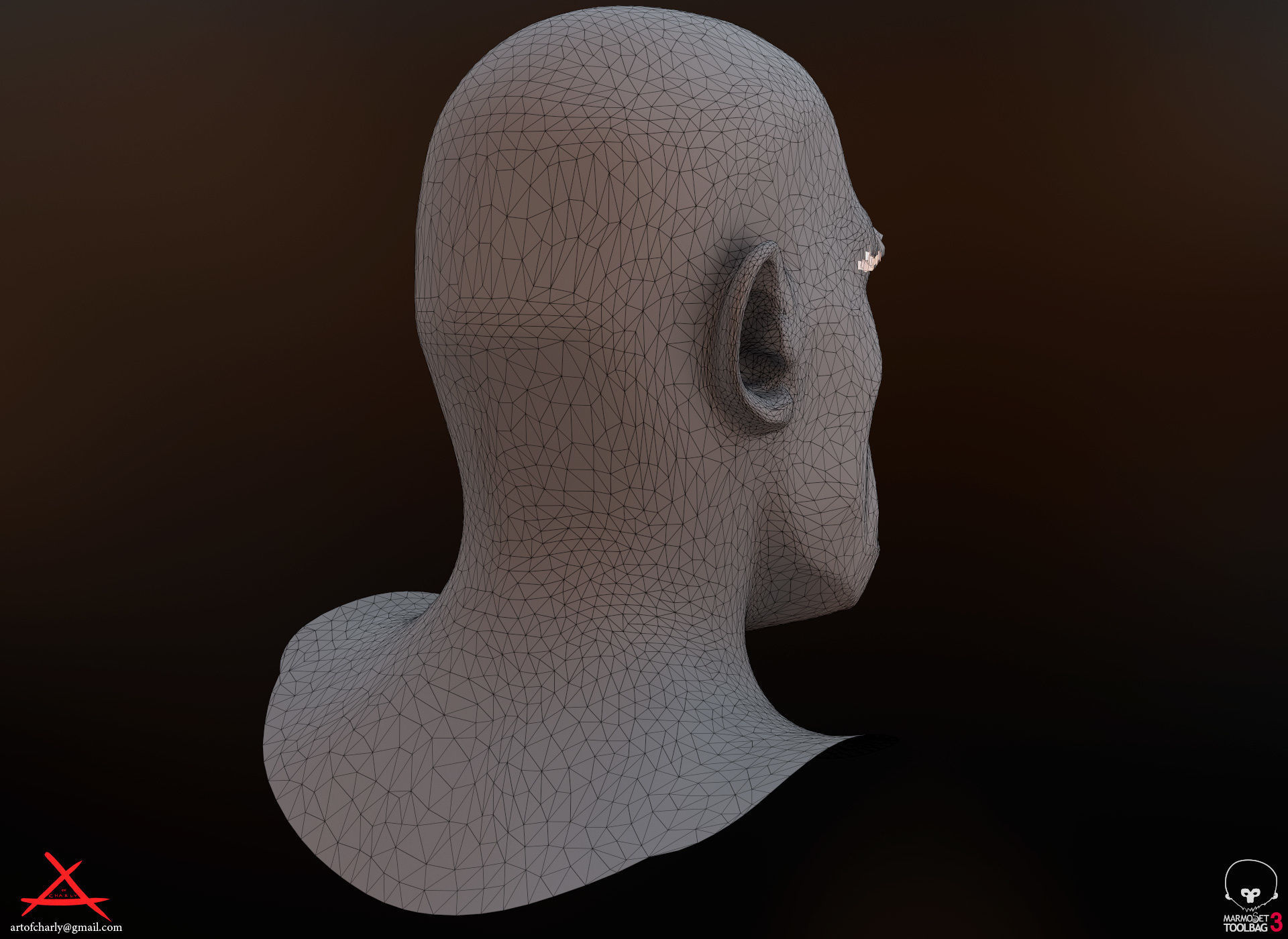 PBR Realtime cartoon character game hair Low-poly 3D model_30