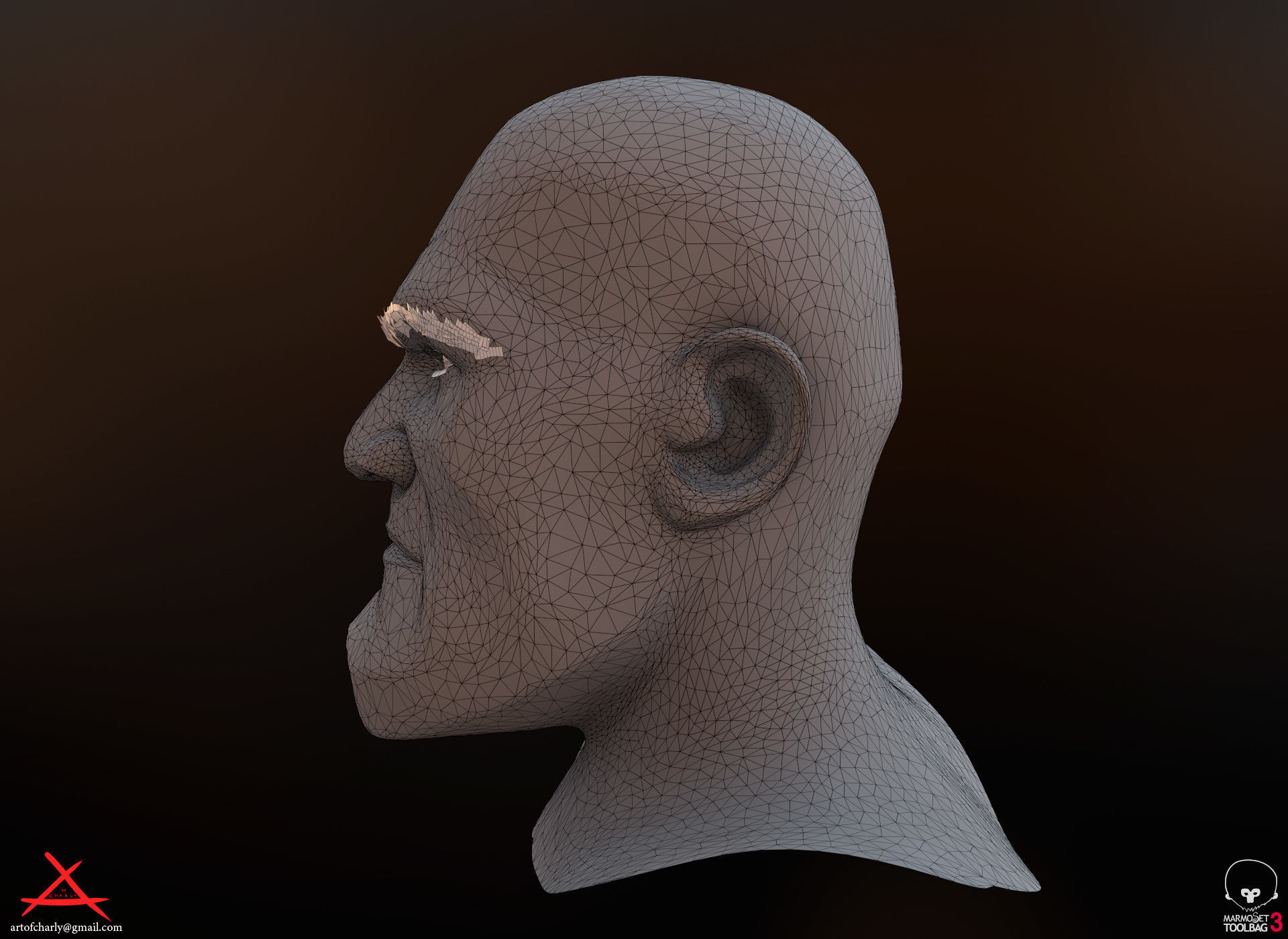 PBR Realtime cartoon character game hair Low-poly 3D model_36