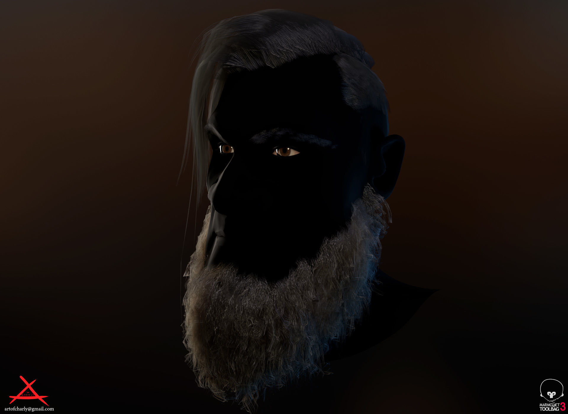 PBR Realtime cartoon character game hair Low-poly 3D model_46