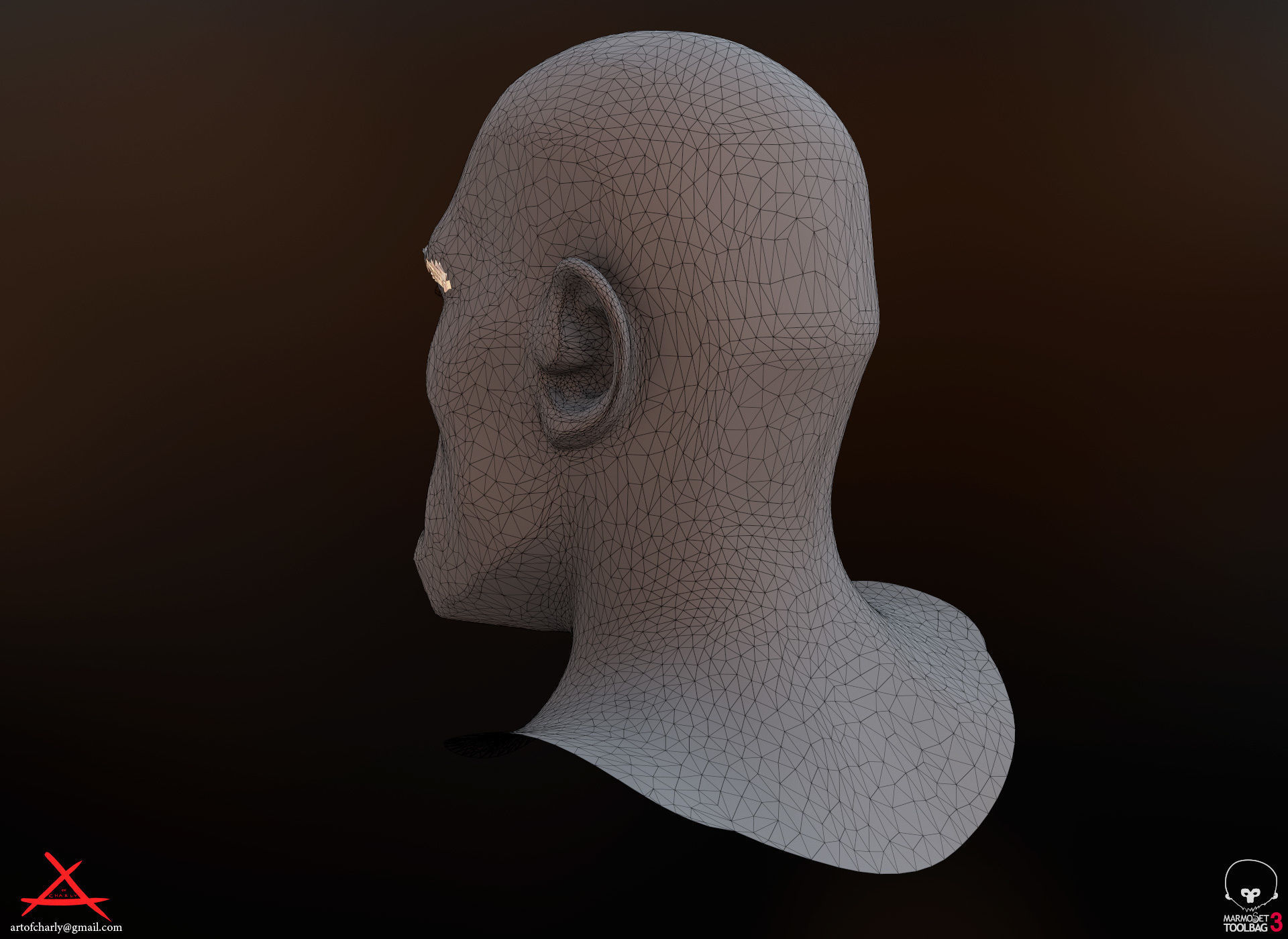 PBR Realtime cartoon character game hair Low-poly 3D model_34