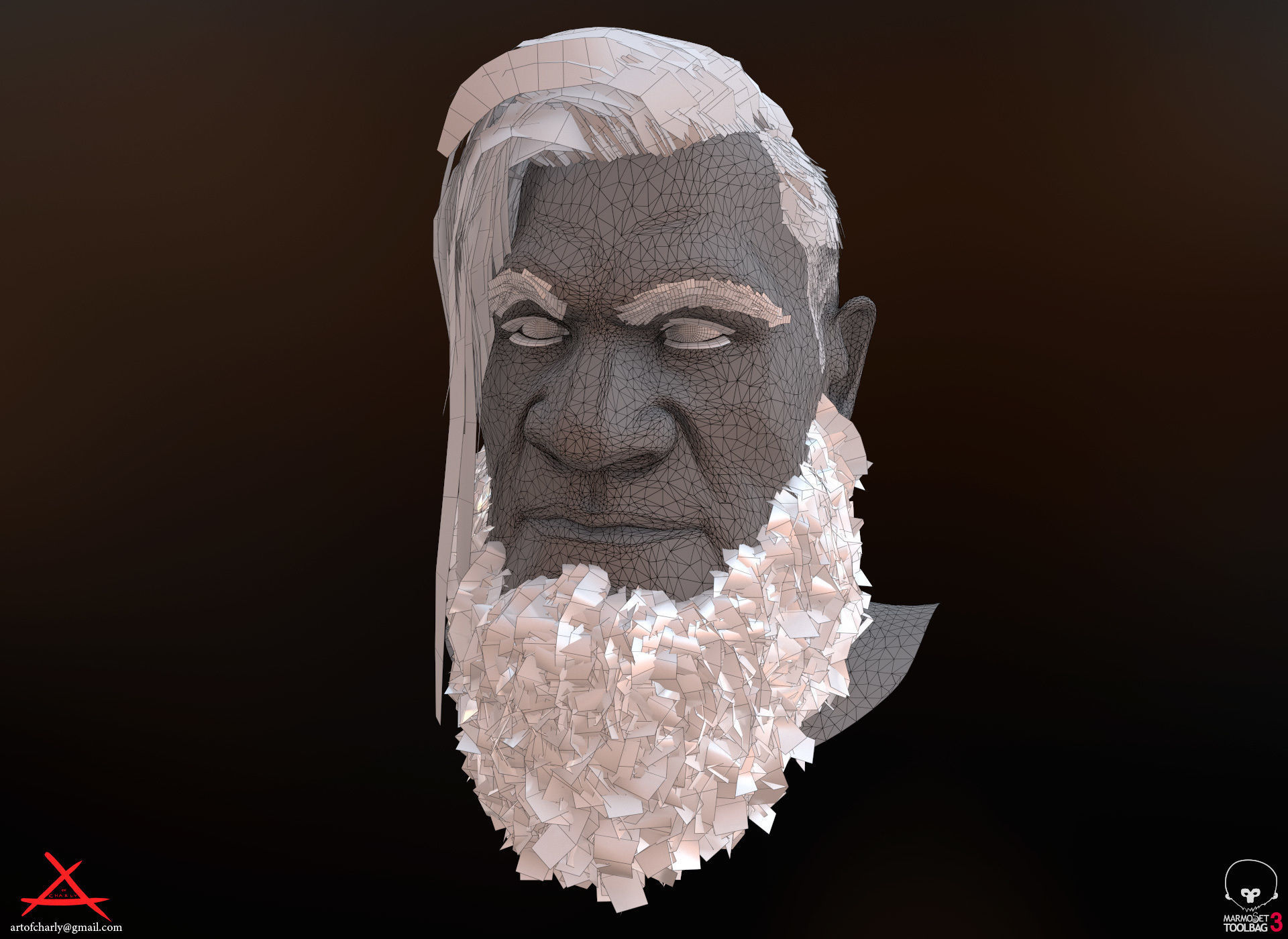 PBR Realtime cartoon character game hair Low-poly 3D model_25