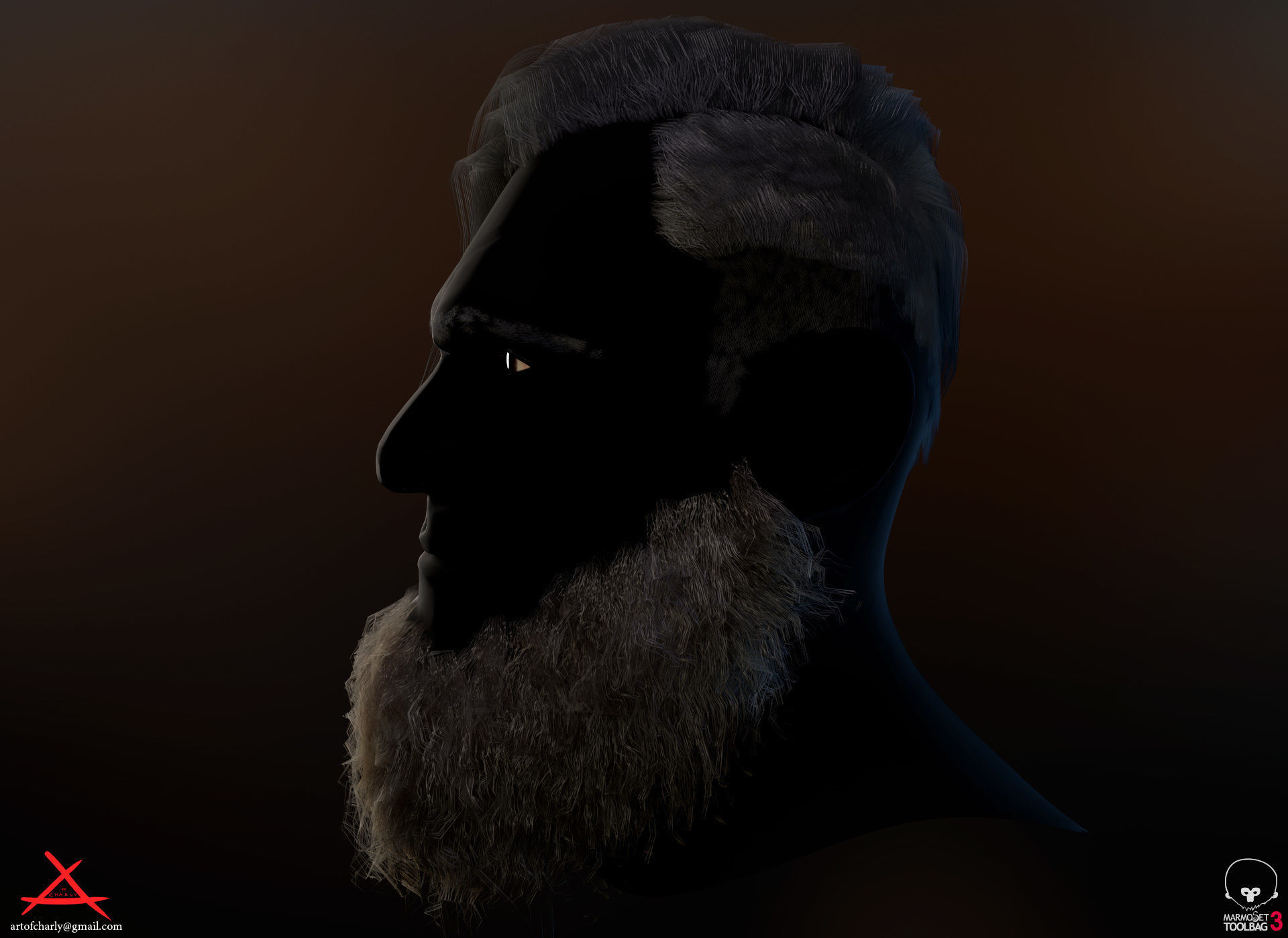 PBR Realtime cartoon character game hair Low-poly 3D model_45