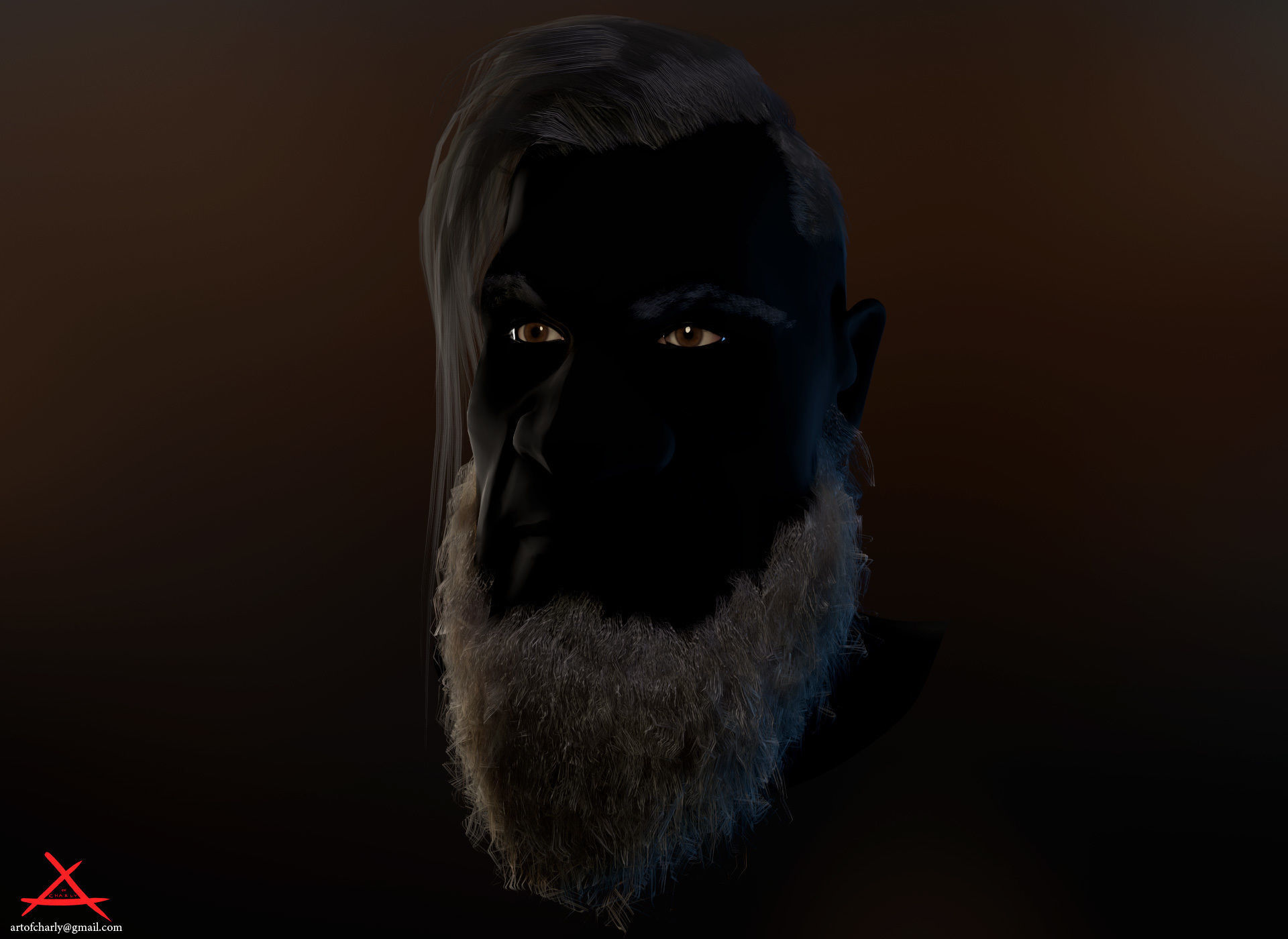 PBR Realtime cartoon character game hair Low-poly 3D model_42