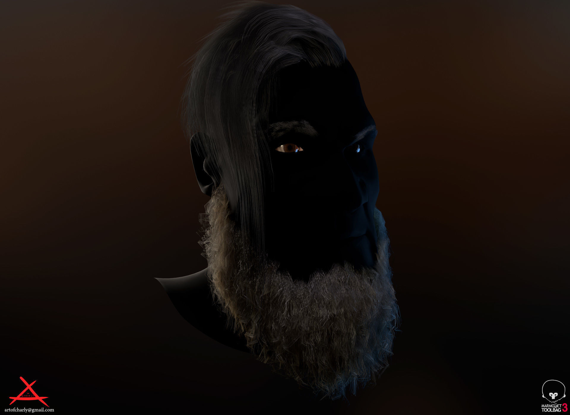 PBR Realtime cartoon character game hair Low-poly 3D model_40