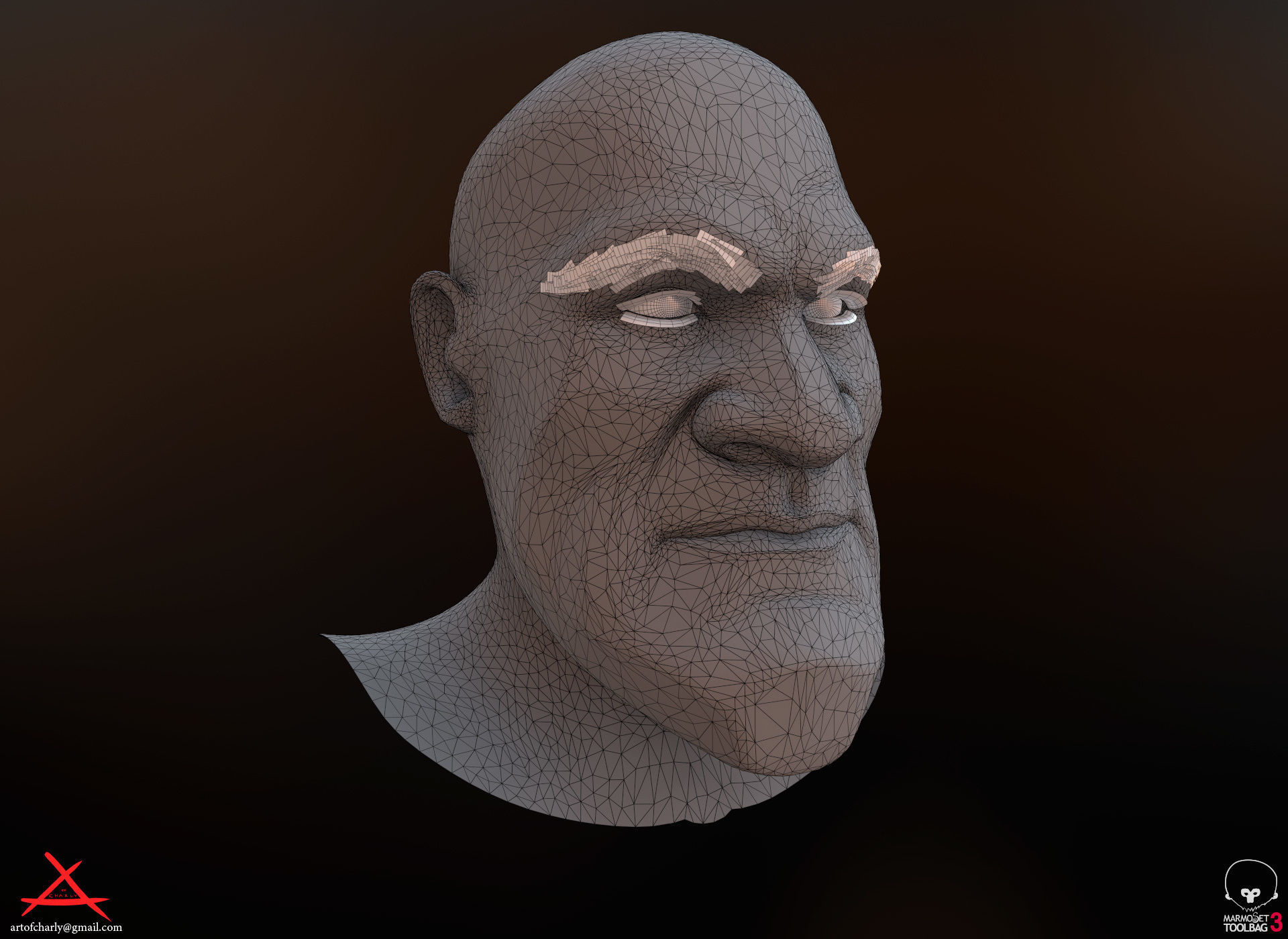 PBR Realtime cartoon character game hair Low-poly 3D model_26