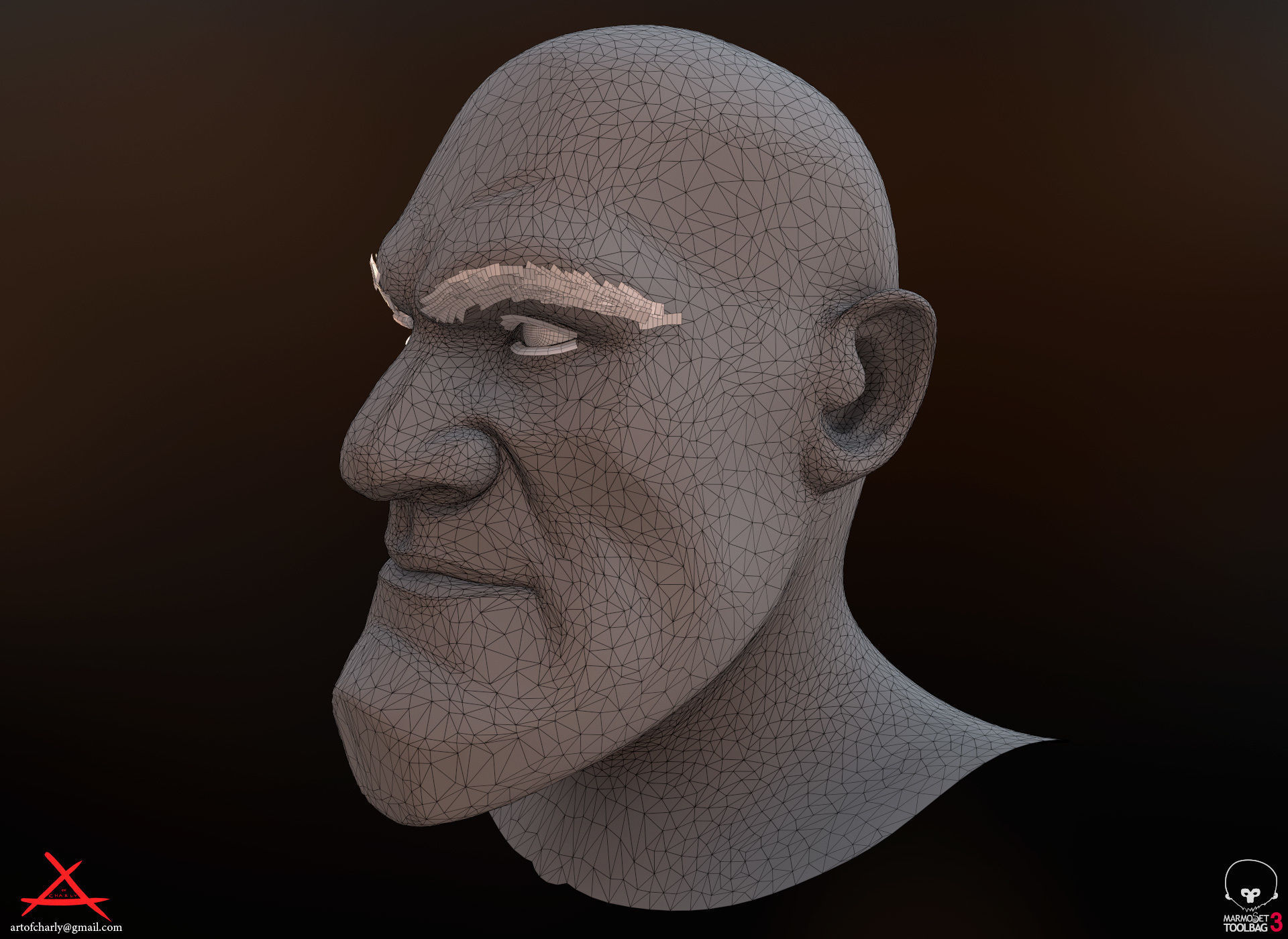 PBR Realtime cartoon character game hair Low-poly 3D model_38