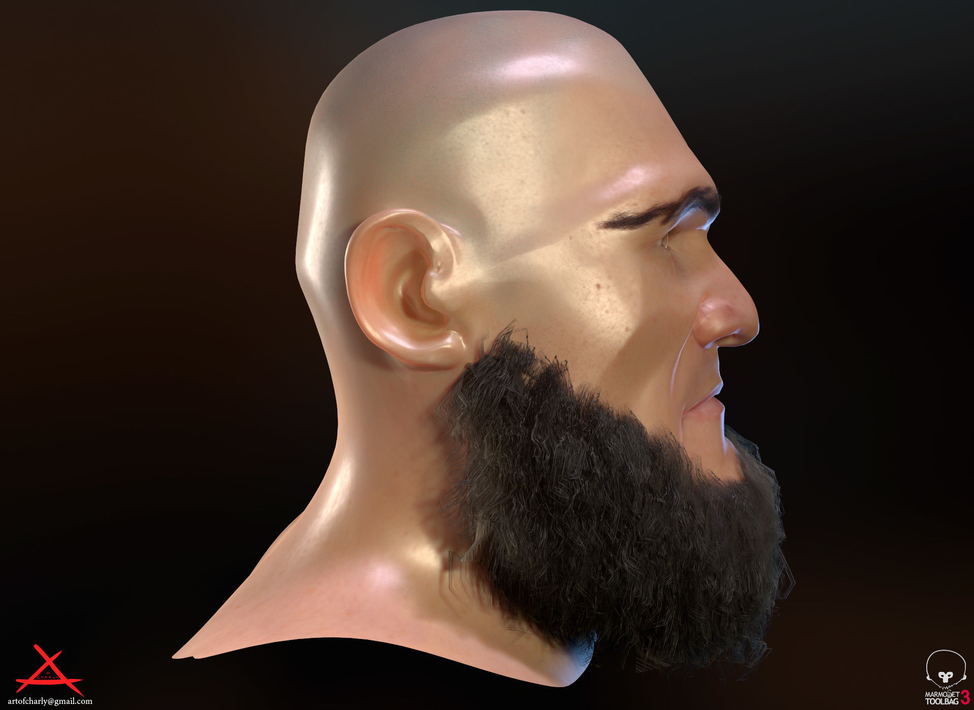 PBR Realtime cartoon character game hair Low-poly 3D model_8