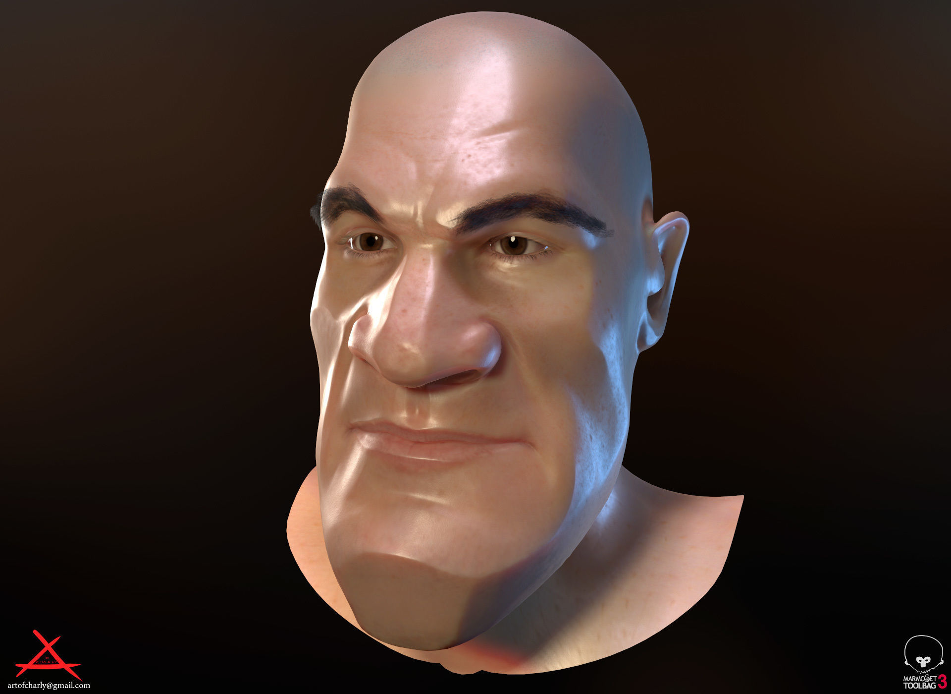 PBR Realtime cartoon character game hair Low-poly 3D model_2