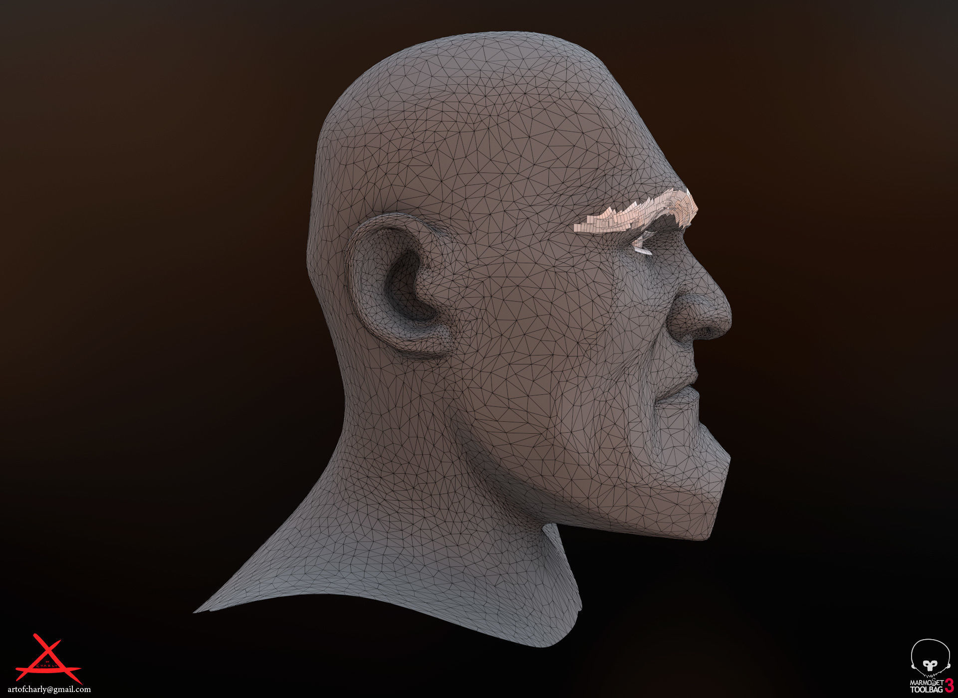 PBR Realtime cartoon character game hair Low-poly 3D model_28