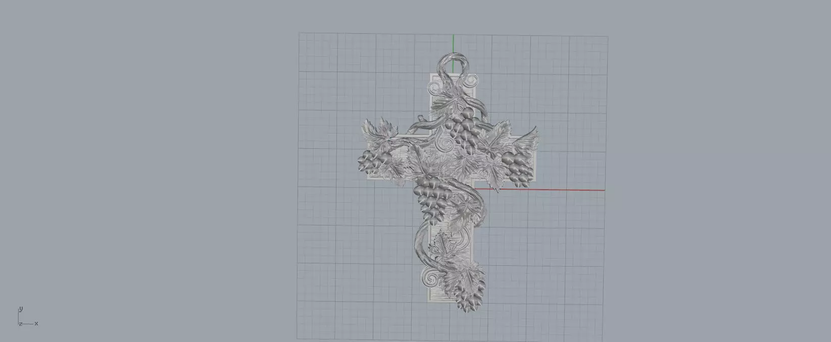 cross with grapes 3D print model