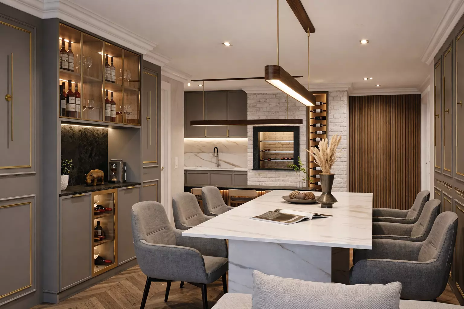 Modern Luxury Apartment Interior Graphite and Gold Edition 3D model