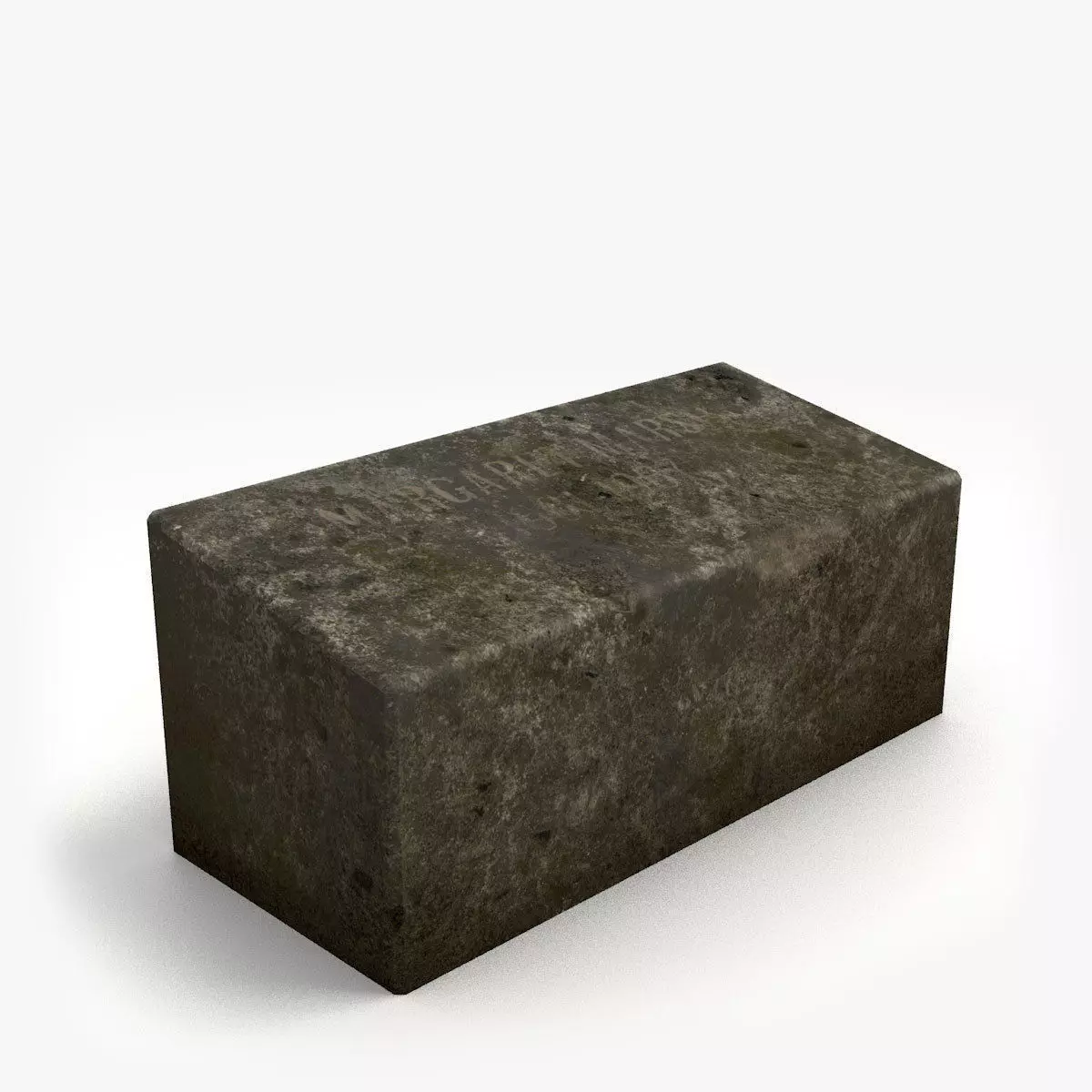 Lowpoly Tombstone 1 block of stone Low-poly 3D model_0