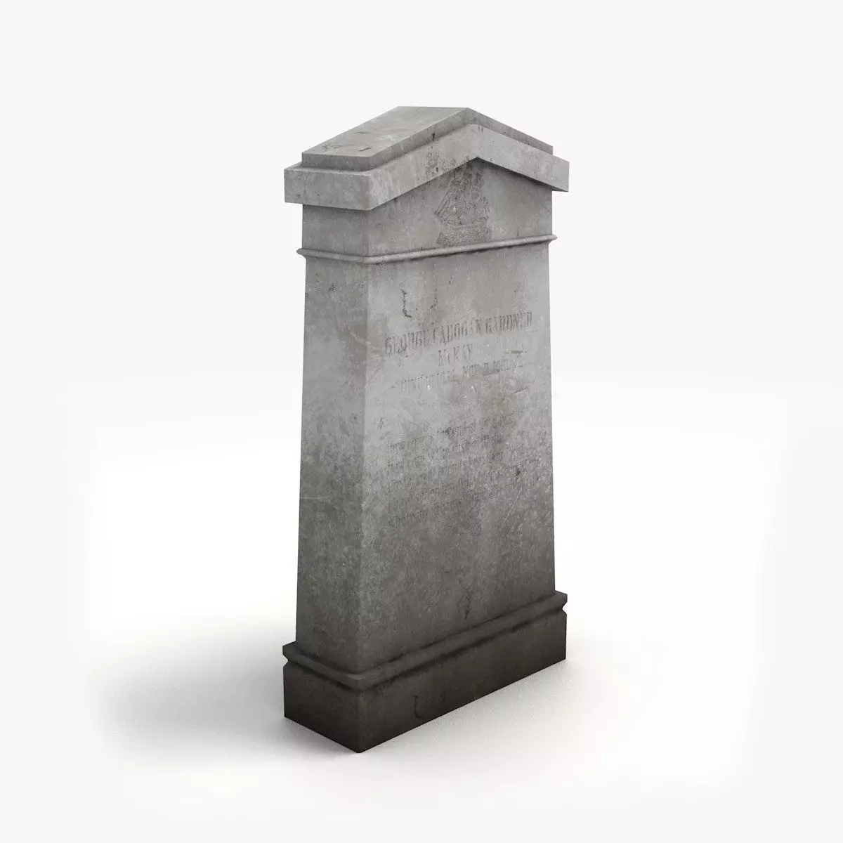 Lowpoly Tombstone 4 gravestone Low-poly 3D model