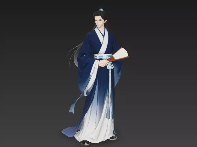 Anime style Ancient Hanfu Dashing young master 1 3D model