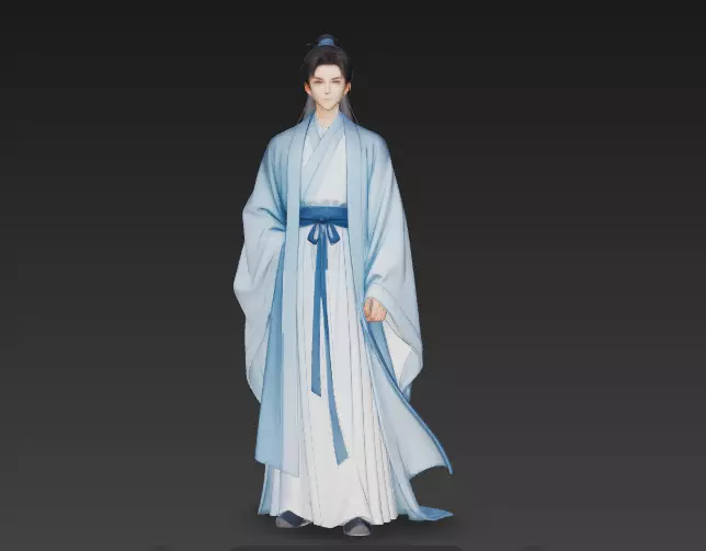 Anime style Ancient Hanfu Dashing young master 2 3D model