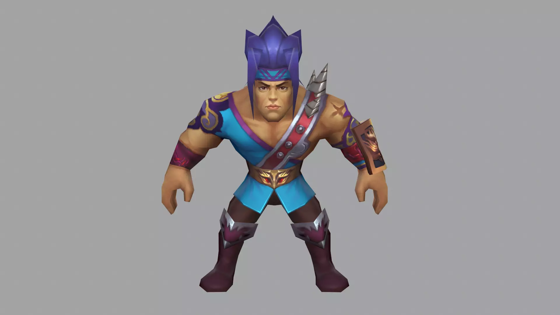 Cartoon Hunchback Warrior Low-poly 3D model